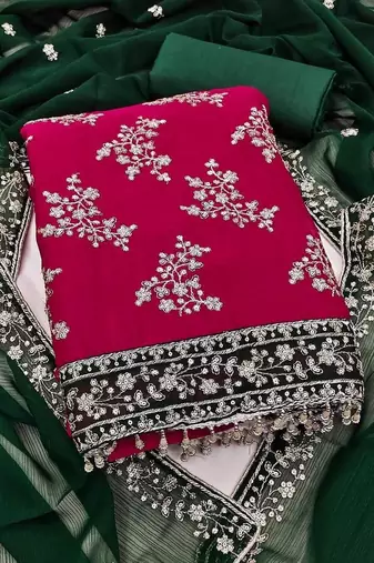 Embellished Unstitched Dress Material