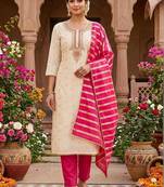 Embroidered Unstitched Dress Material