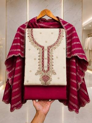 Embroidered Unstitched Dress Material 3