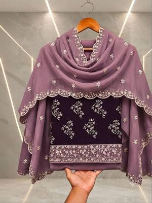 Embellished Unstitched Dress Material 1