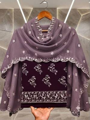 Embellished Unstitched Dress Material 3