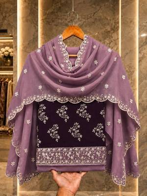 Embellished Unstitched Dress Material 5