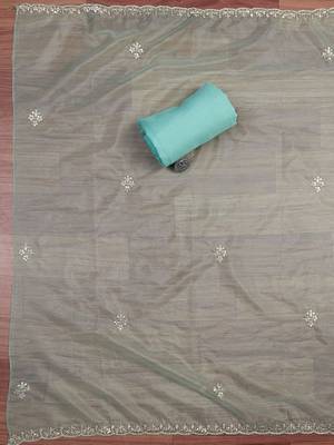 Embroidered Organza Unstitched Dress Material 3