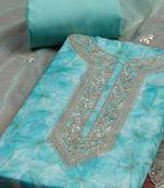 Embroidered Organza Unstitched Dress Material