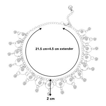 Silver plated cubic zirconia studded anklet stylish fancy payal gift for women 4