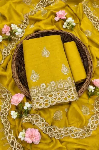 Embellished Unstitched Dress Material