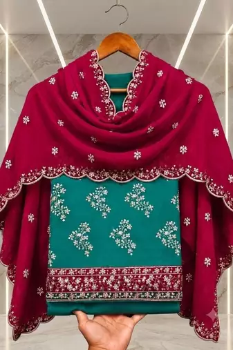 Embellished Unstitched Dress Material