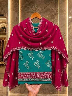 Embellished Unstitched Dress Material 5