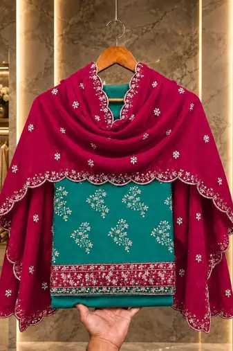 Embellished Unstitched Dress Material