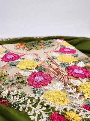 Embellished Unstitched Dress Material 4