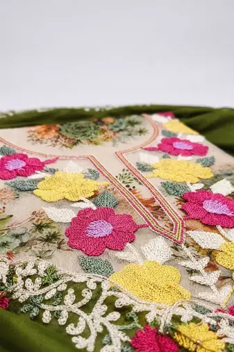 Embellished Unstitched Dress Material