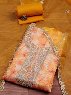 Printed Unstitched Dress Material 4