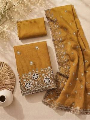 Embellished Unstitched Dress Material 1