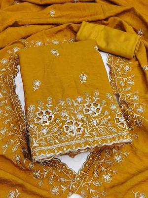 Embellished Unstitched Dress Material 4