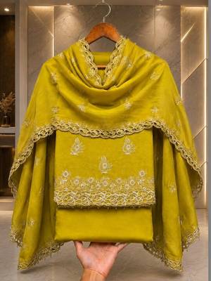 Embellished Unstitched Dress Material 1