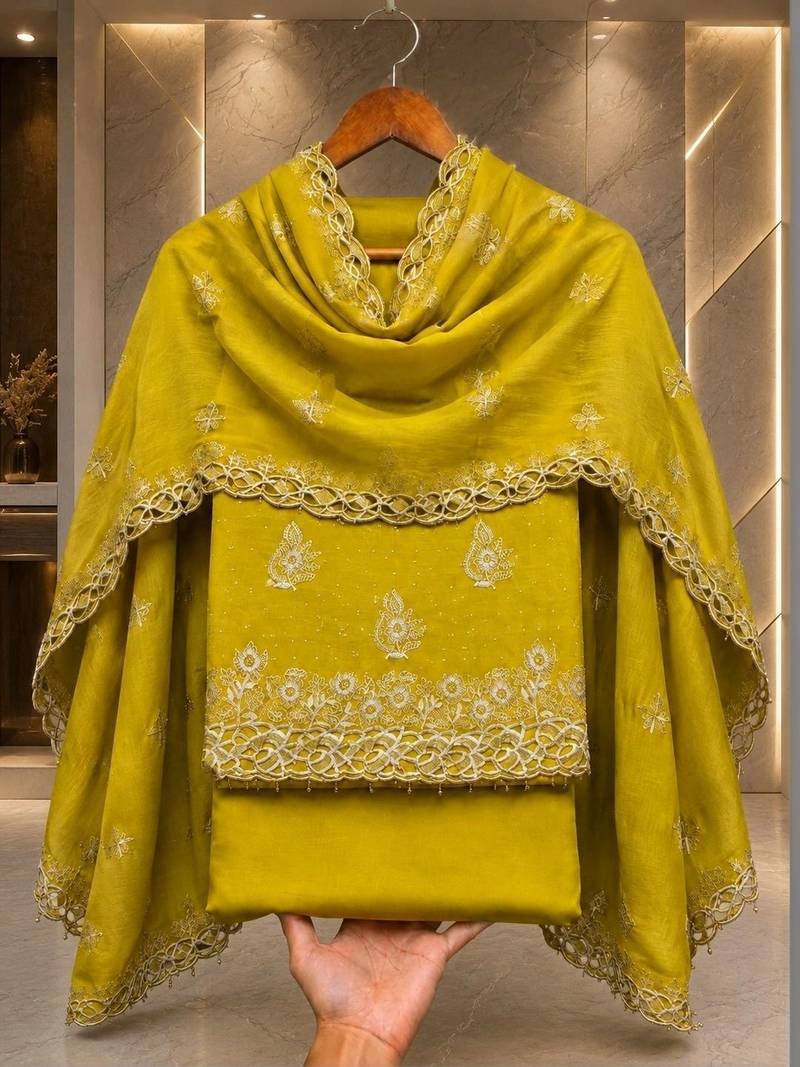 Embellished Unstitched Dress Material