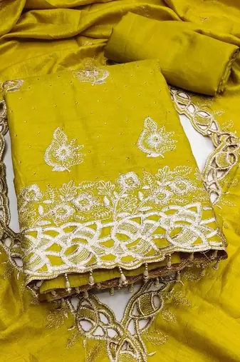 Embellished Unstitched Dress Material