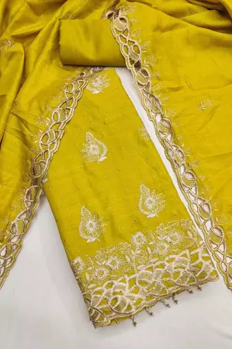 Embellished Unstitched Dress Material