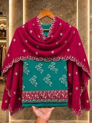Embellished Unstitched Dress Material 1