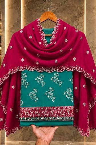 Embellished Unstitched Dress Material