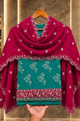 Embellished Unstitched Dress Material