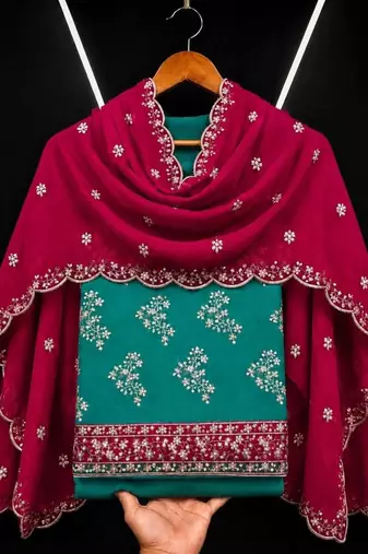 Embellished Unstitched Dress Material