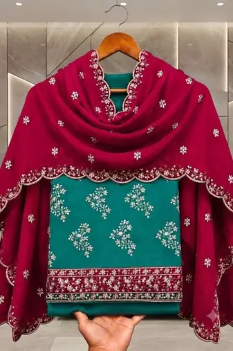 Embellished Unstitched Dress Material