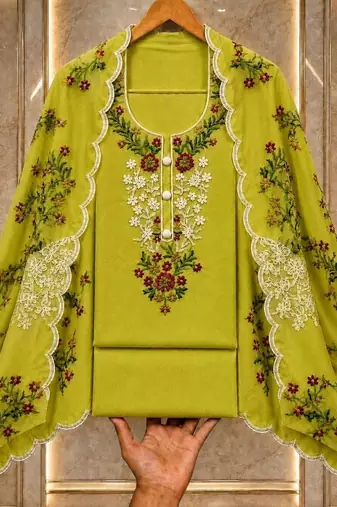Embellished Unstitched Dress Material