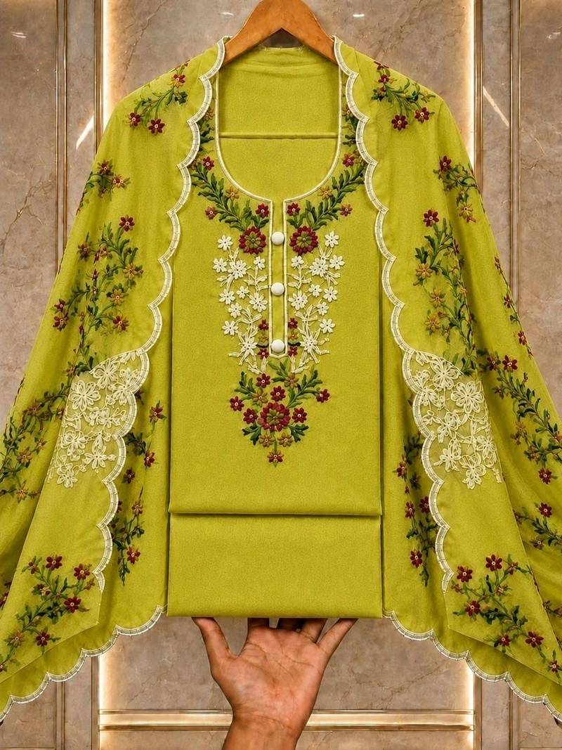 Embellished Unstitched Dress Material