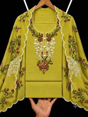 Embellished Unstitched Dress Material 2