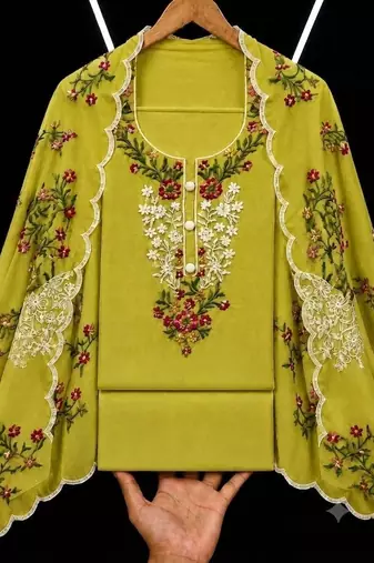 Embellished Unstitched Dress Material