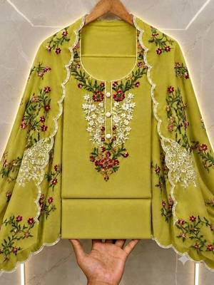 Embellished Unstitched Dress Material 3