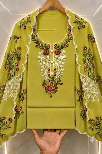 Embellished Unstitched Dress Material
