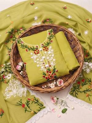 Embellished Unstitched Dress Material 4
