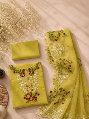Embellished Unstitched Dress Material 5