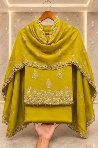 Embellished Unstitched Dress Material