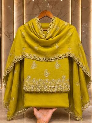 Embellished Unstitched Dress Material 3