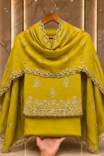 Embellished Unstitched Dress Material
