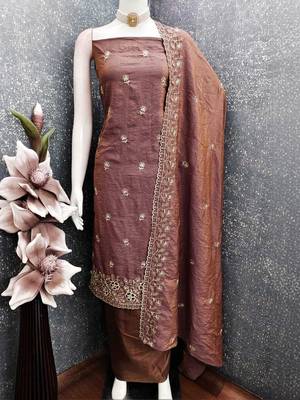 Embellished Unstitched Dress Material 1