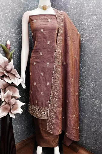 Embellished Unstitched Dress Material