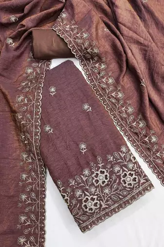 Embellished Unstitched Dress Material