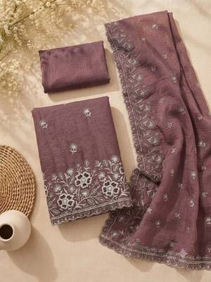 Embellished Unstitched Dress Material 4