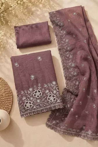 Embellished Unstitched Dress Material