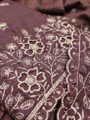 Embellished Unstitched Dress Material 5
