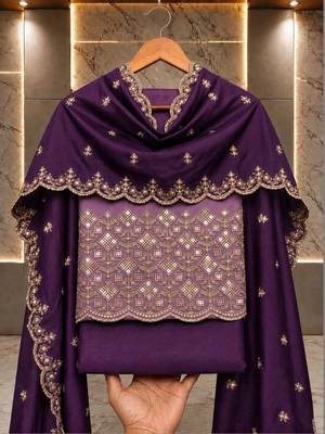 Embellished Unstitched Dress Material 2