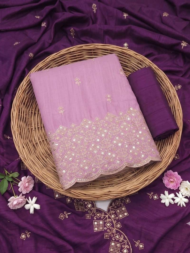 Embellished Unstitched Dress Material