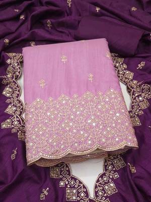 Embellished Unstitched Dress Material 3