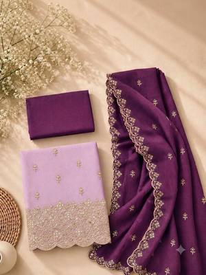 Embellished Unstitched Dress Material 4
