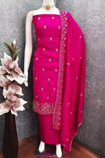 Embellished Unstitched Dress Material