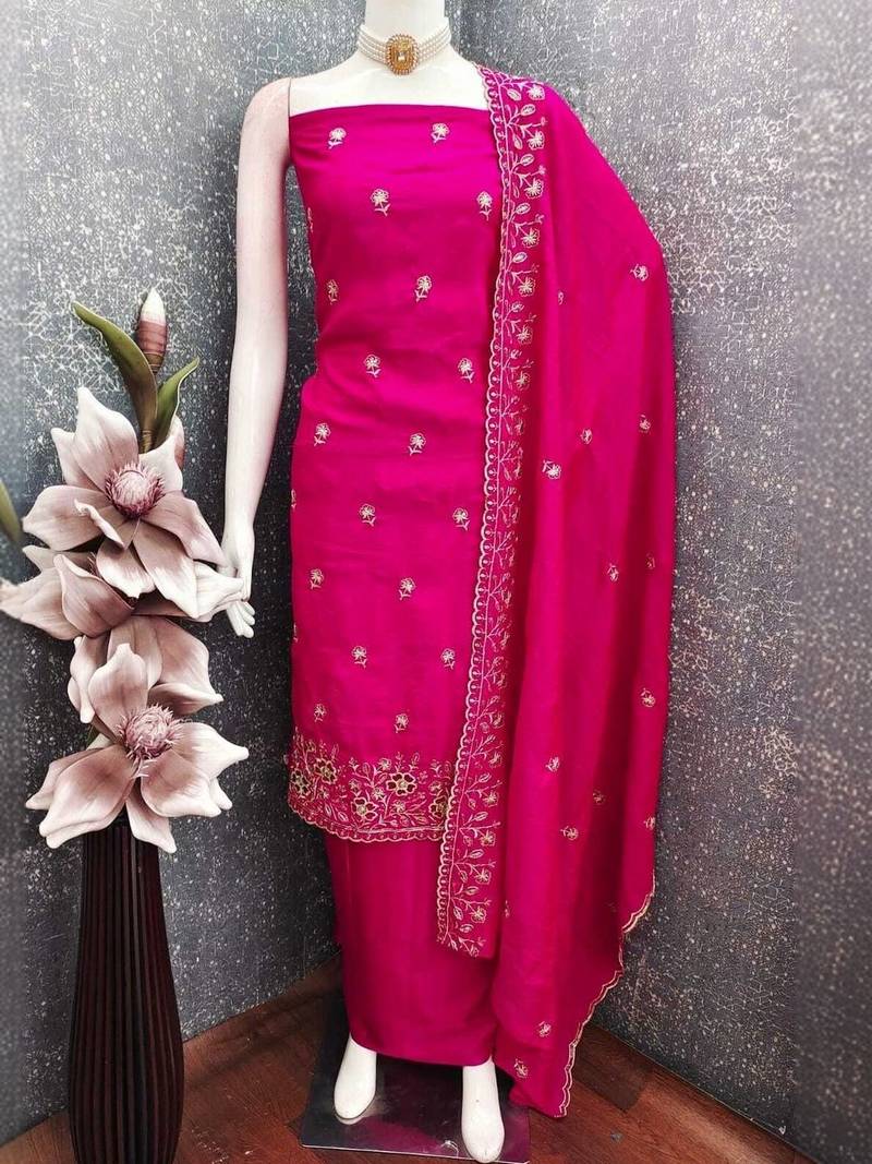 Embellished Unstitched Dress Material